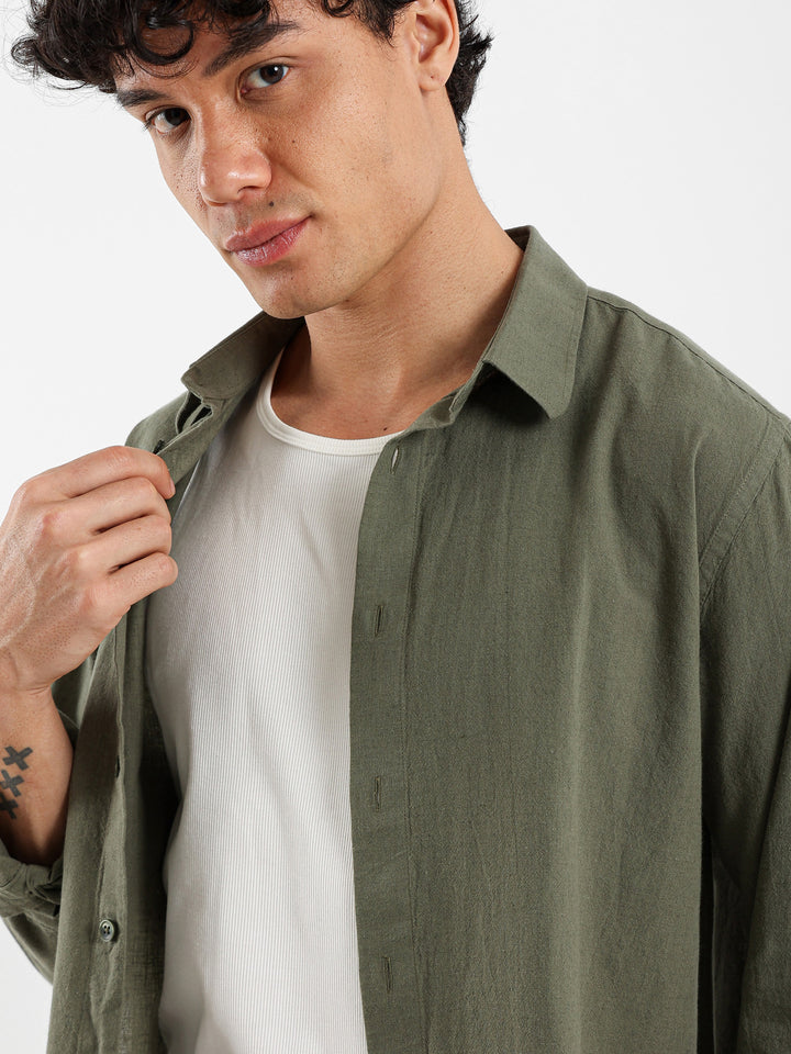 Basic Linen Long Sleeve Shirt