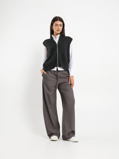 Sleeveless Vest With Double Side Zipper