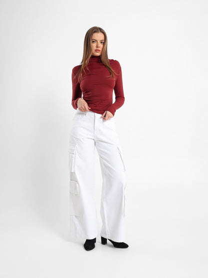 Side Ruched Long Sleeve Top
