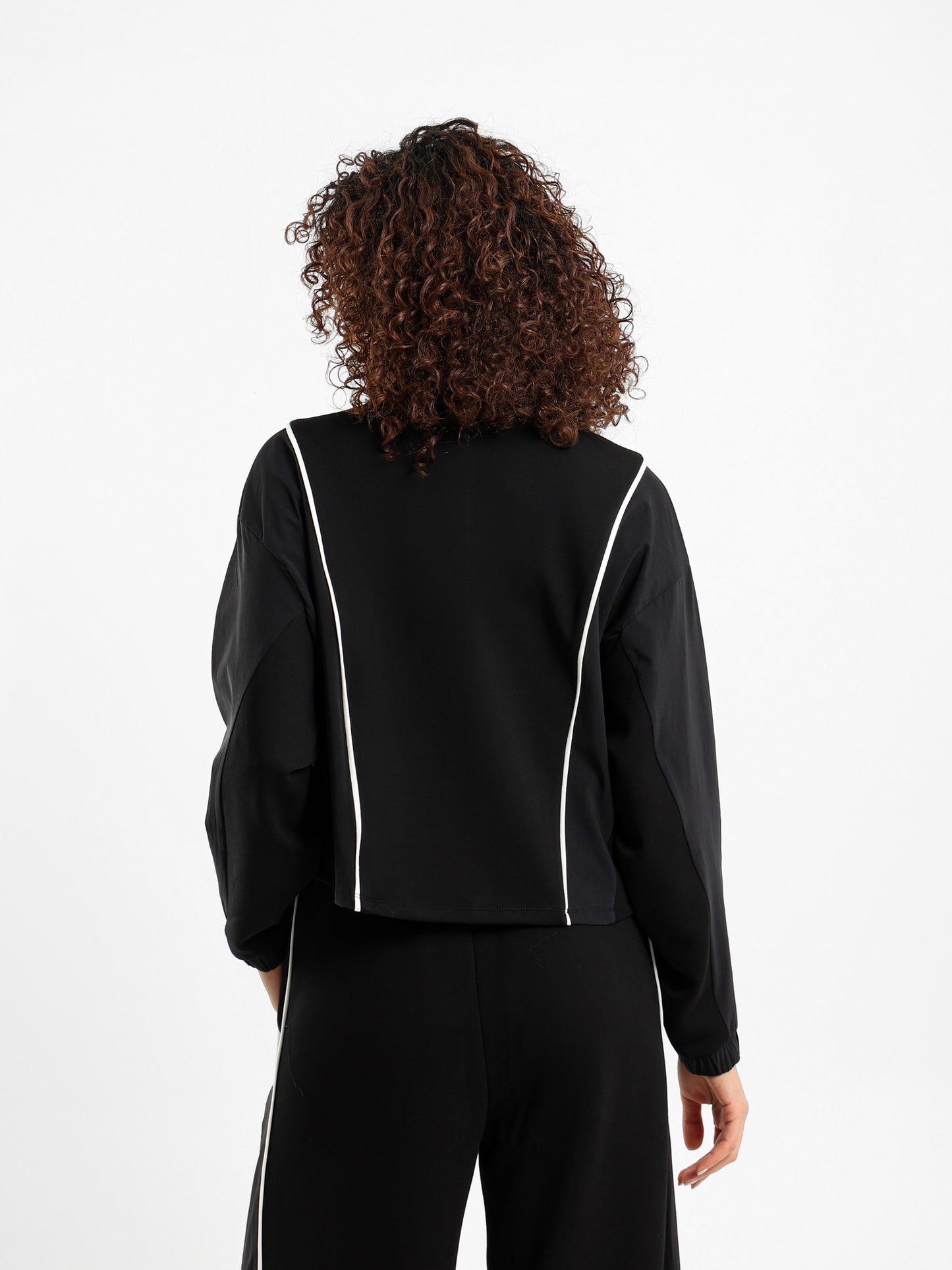 Zip-Up Paneled Sweatshirt