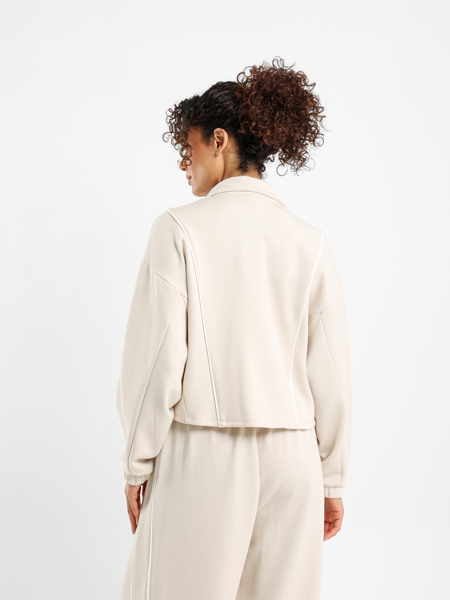 Zip-Up Paneled Sweatshirt