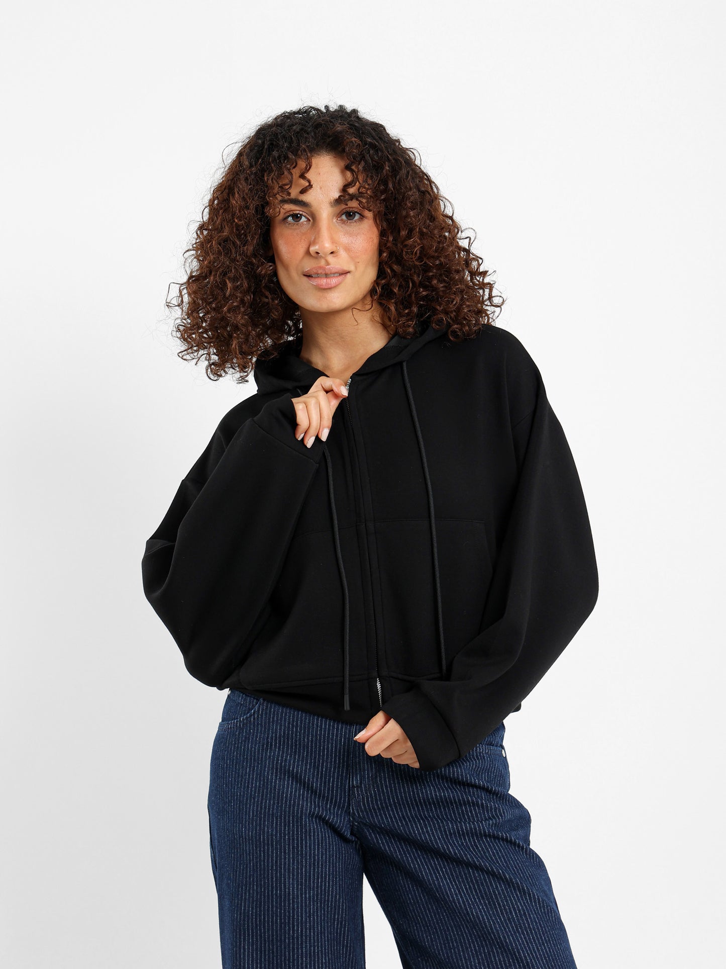 Cropped Zip Hoodie