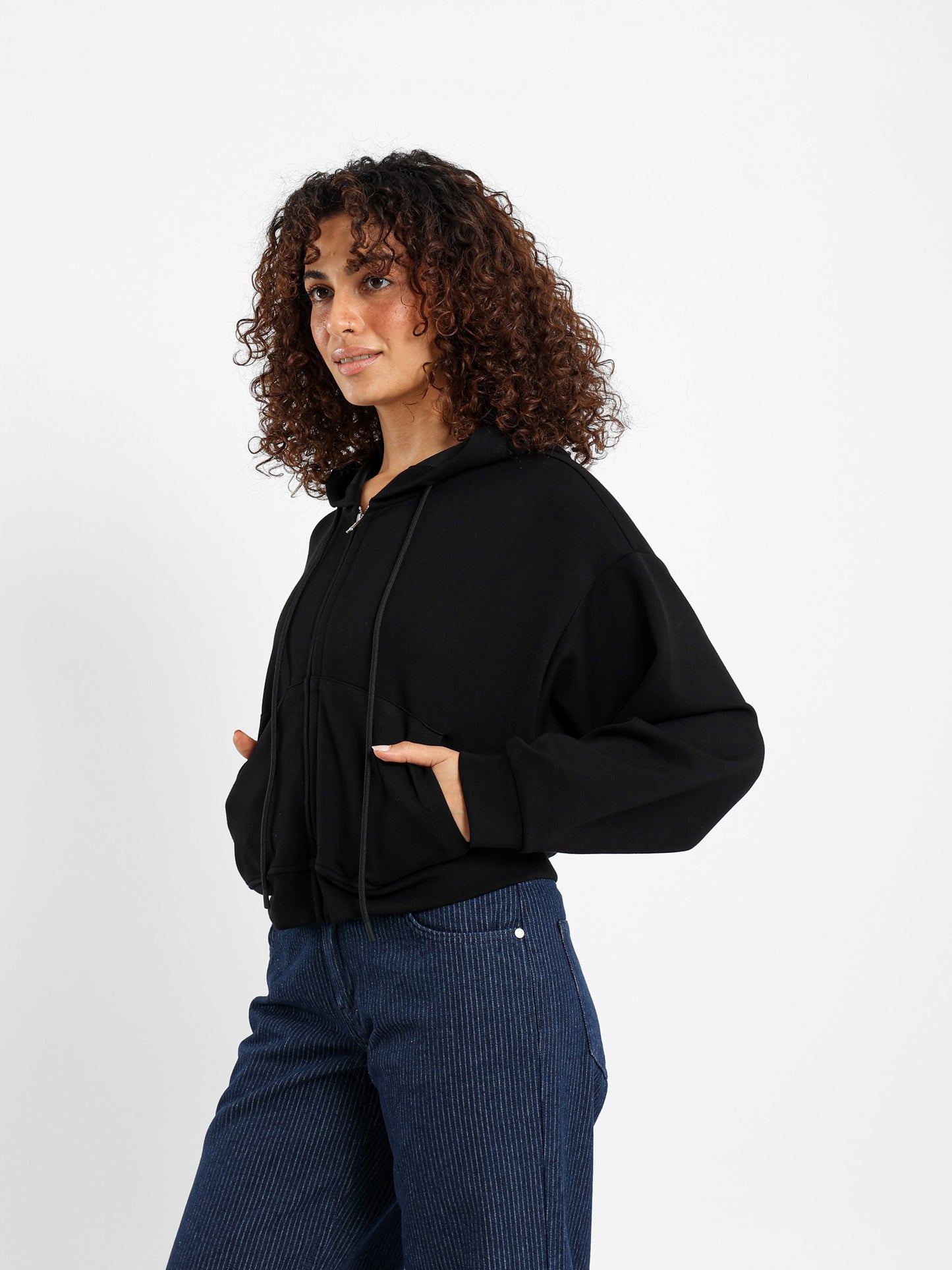 Cropped Zip Hoodie