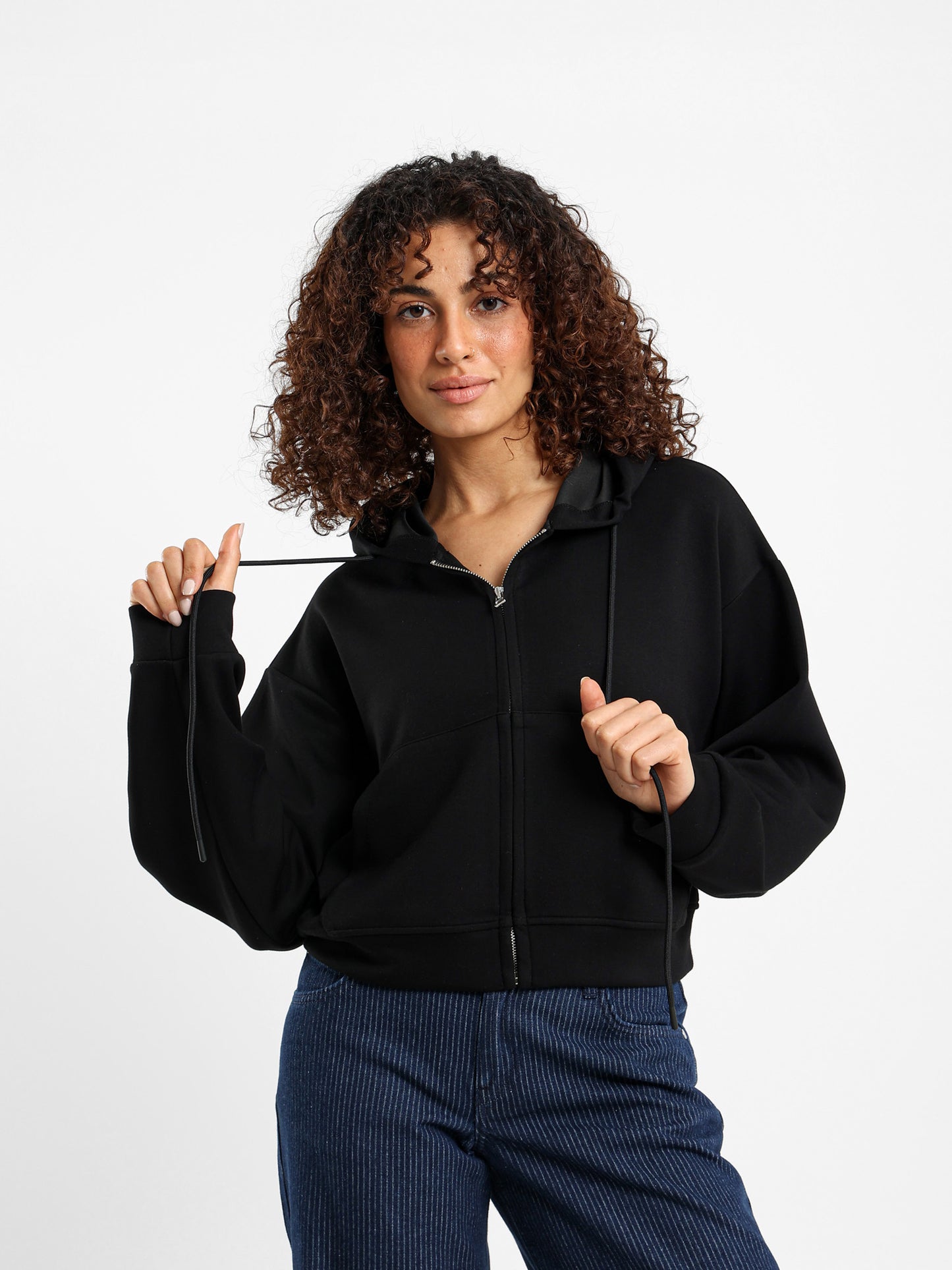 Cropped Zip Hoodie