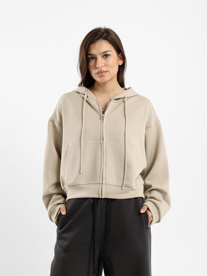 Cropped Zip Hoodie