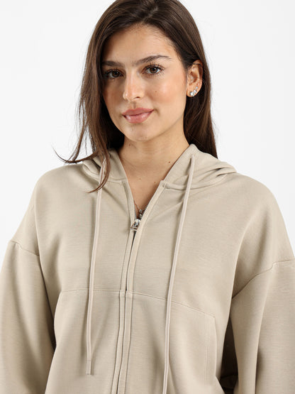 Cropped Zip Hoodie