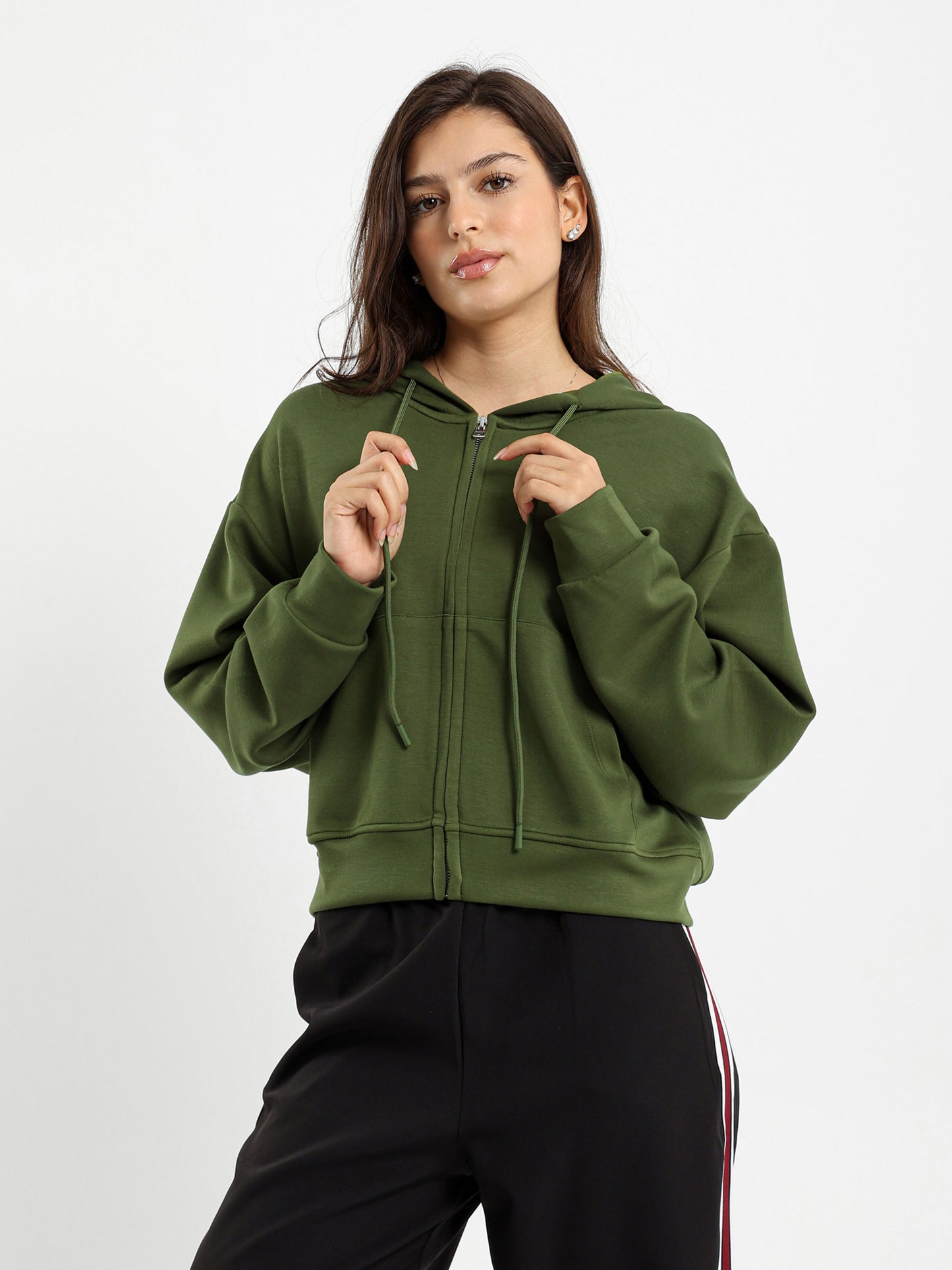 Cropped Zip Hoodie