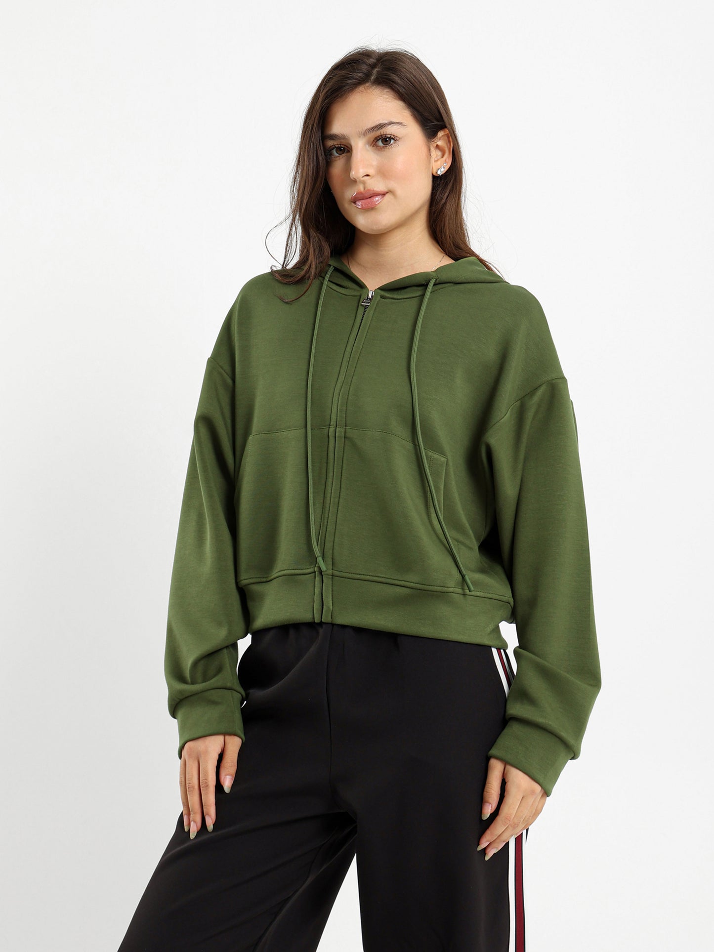 Cropped Zip Hoodie
