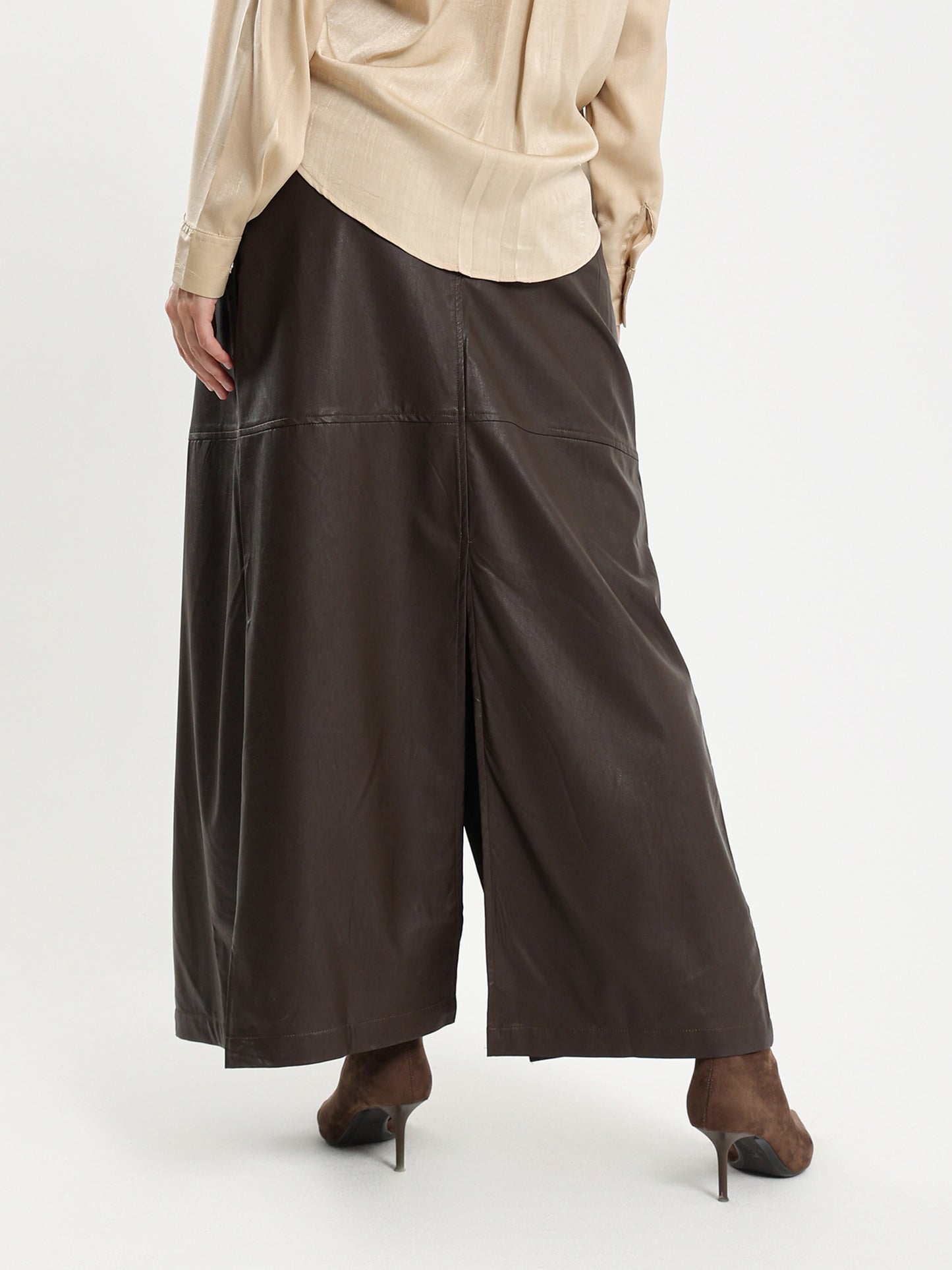 Maxi Open Leather Skirt