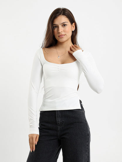 Long Sleeve Top With Side Slits