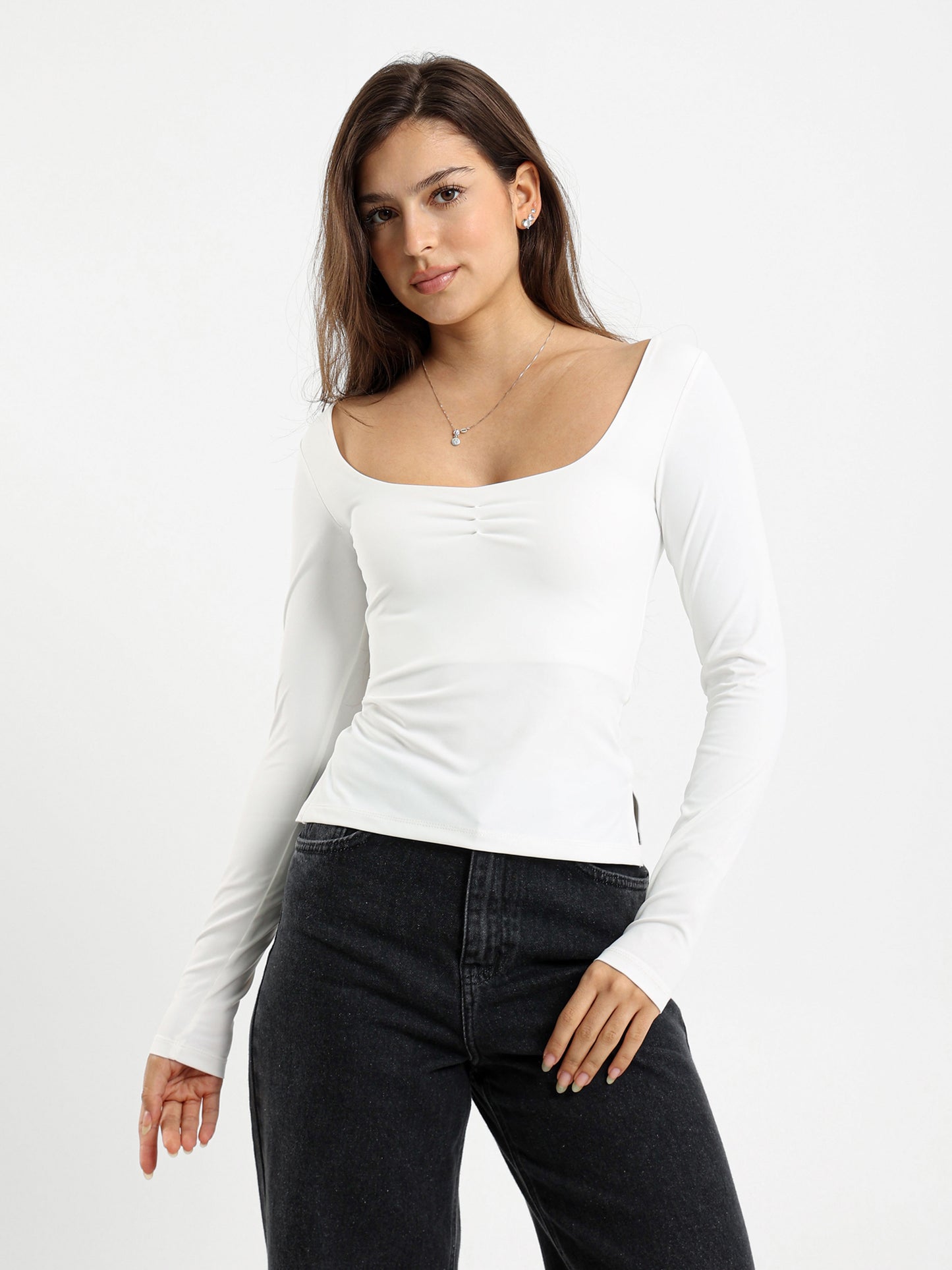 Long Sleeve Top With Side Slits