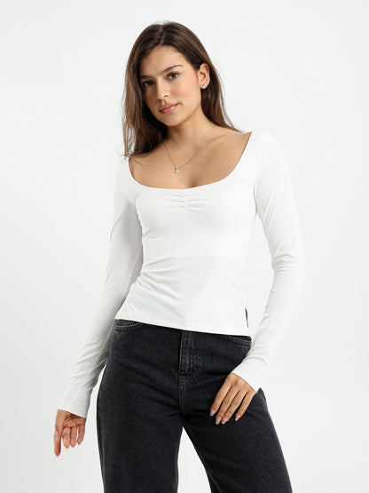 Long Sleeve Top With Side Slits