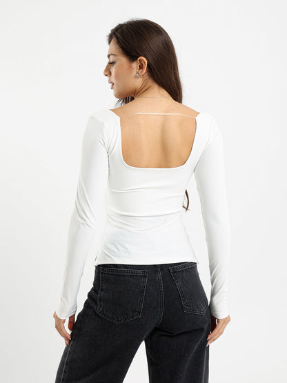 Long Sleeve Top With Side Slits