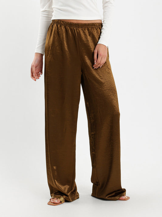 Low Waist Shiny Satin Pants