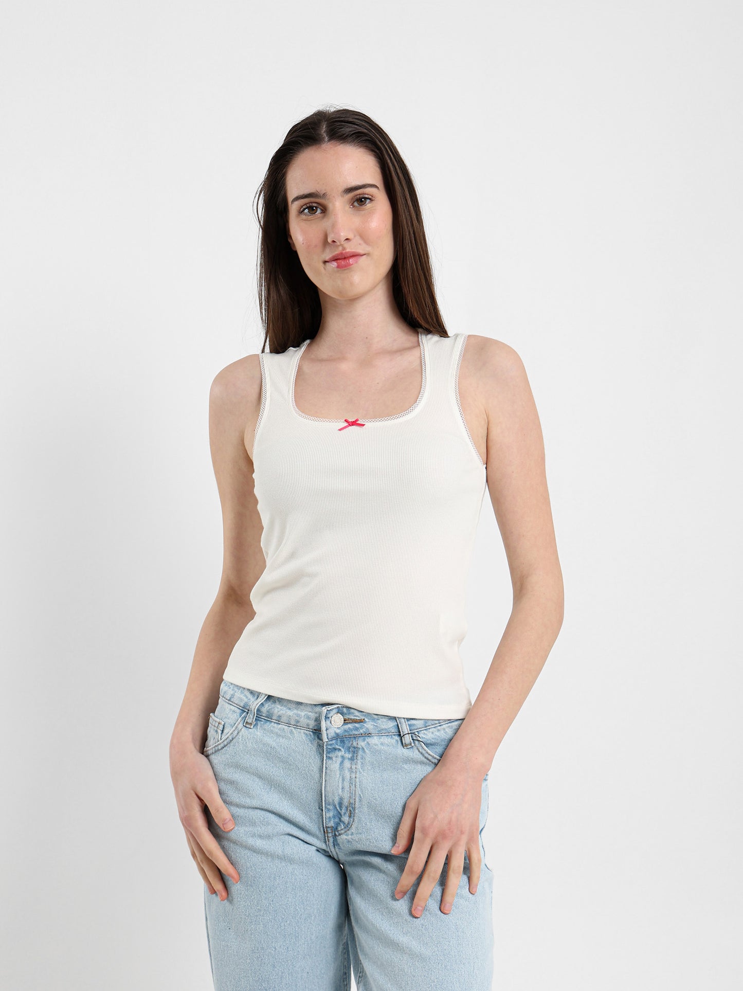 Lace & Bow Tank Top