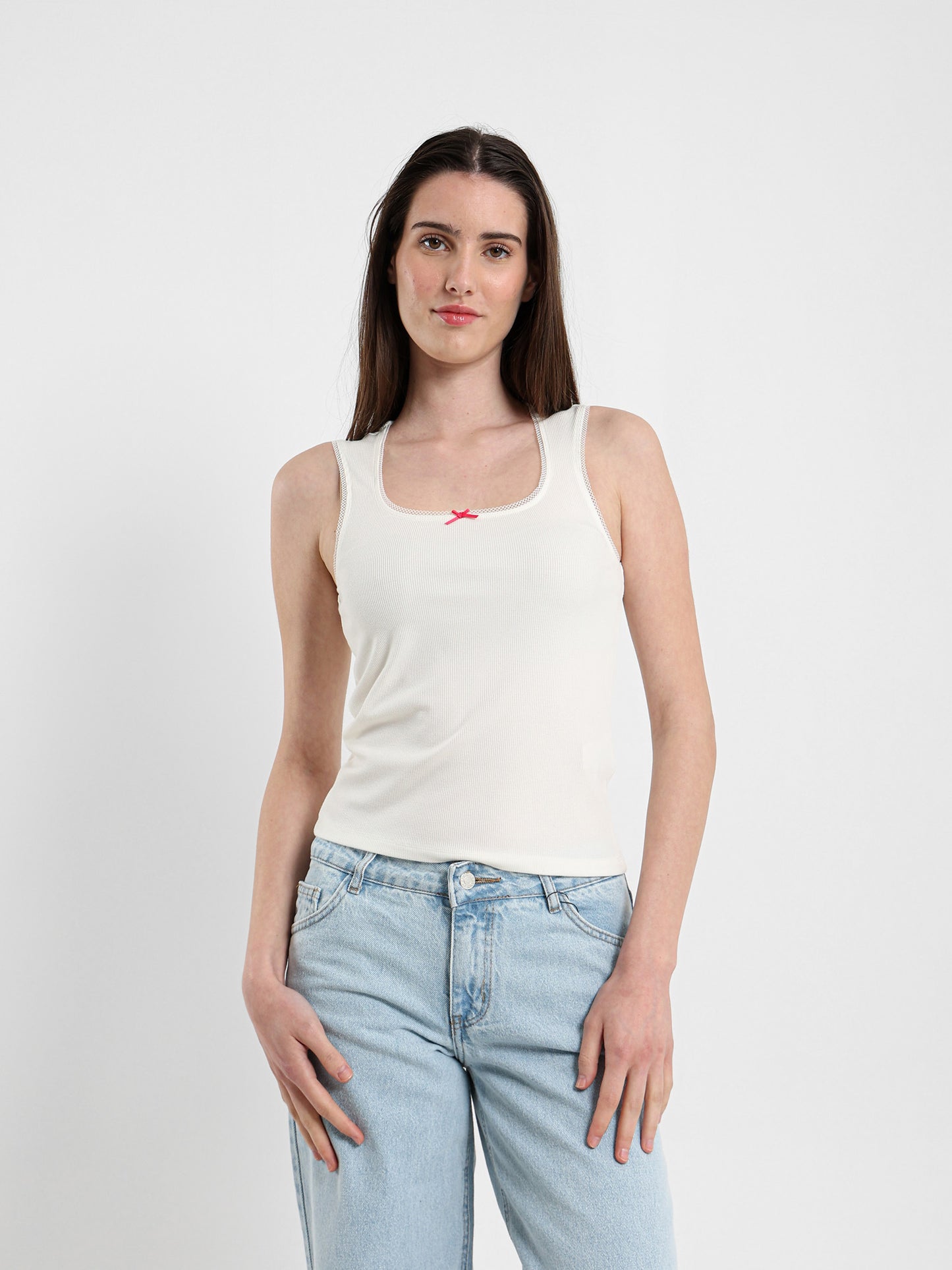 Lace & Bow Tank Top