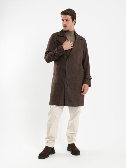 Checkered Double Breasted Coat