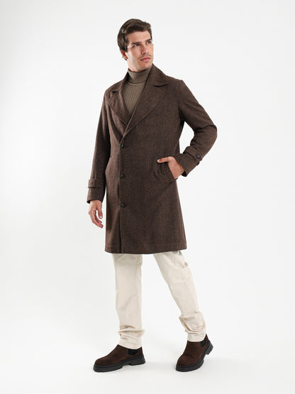 Checkered Double Breasted Coat