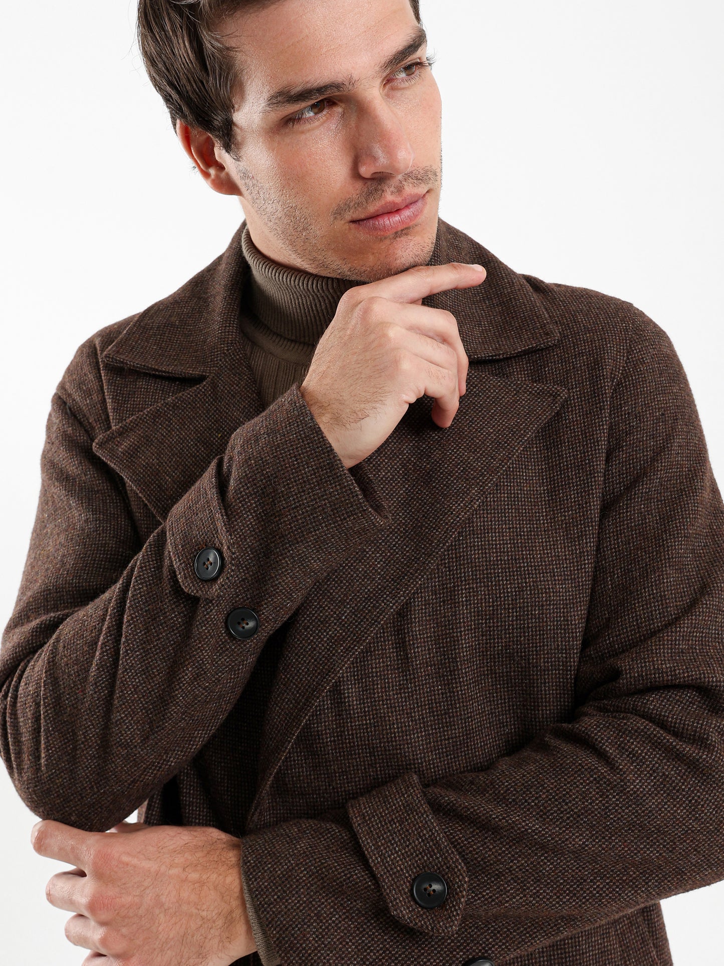 Checkered Double Breasted Coat