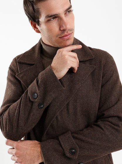 Checkered Double Breasted Coat