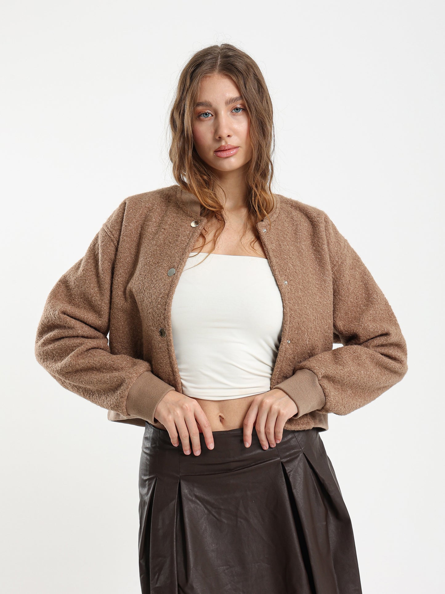 Bomber Jacket with Snaps