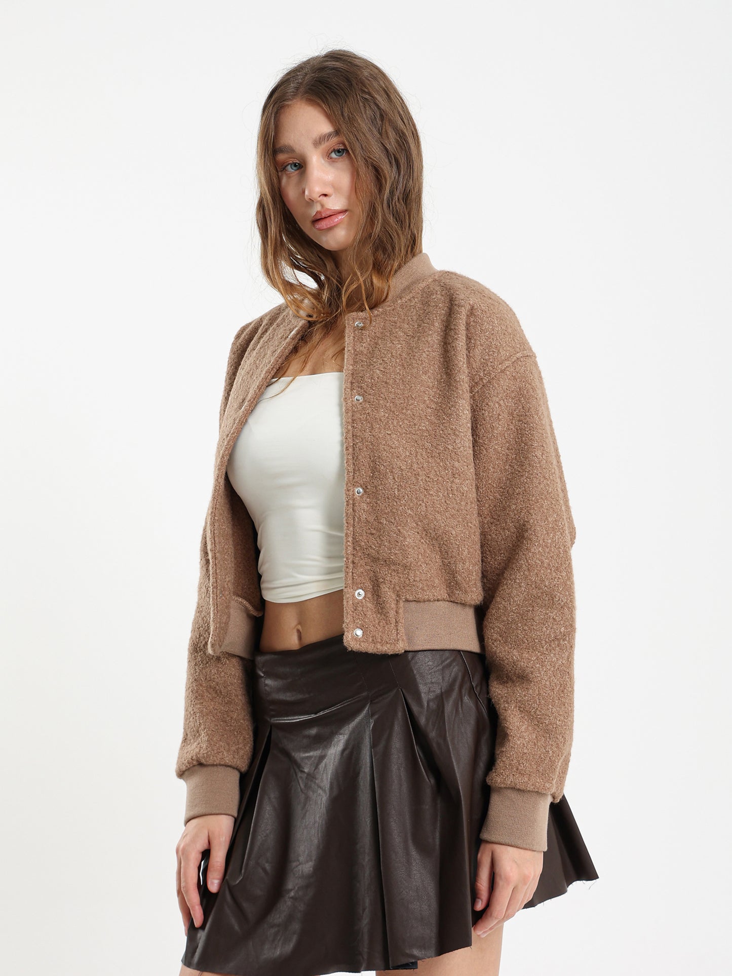 Bomber Jacket with Snaps