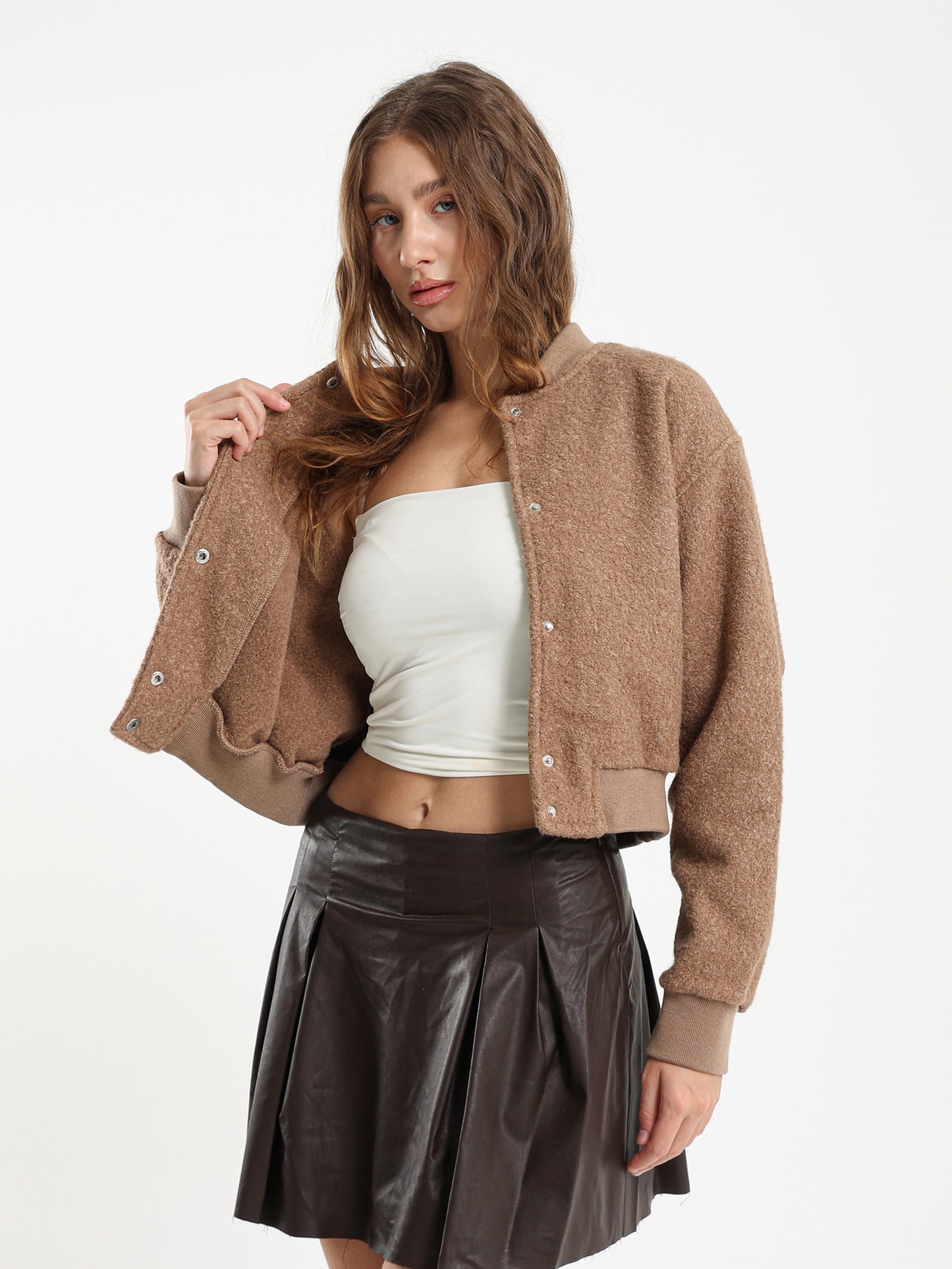 Bomber Jacket with Snaps