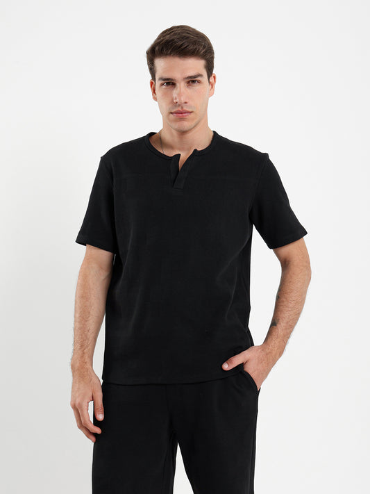 Textured Knitted T-Shirt