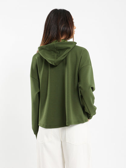 Quarter Zip High-Low Sweatshirt