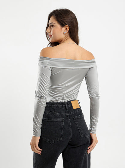 Off Shoulder Top With Cutout And Twist