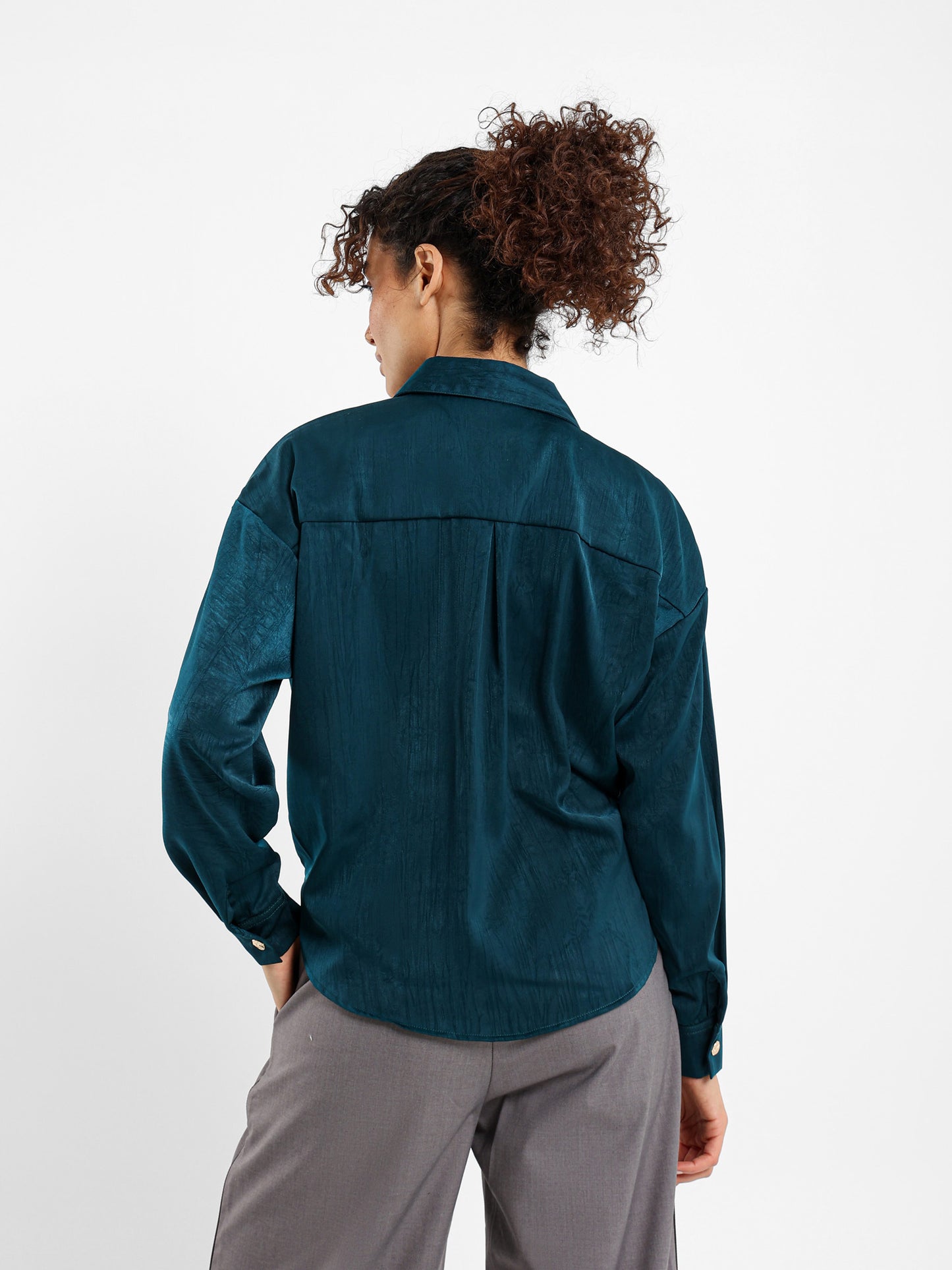 Knotted Satin-Effect Blouse