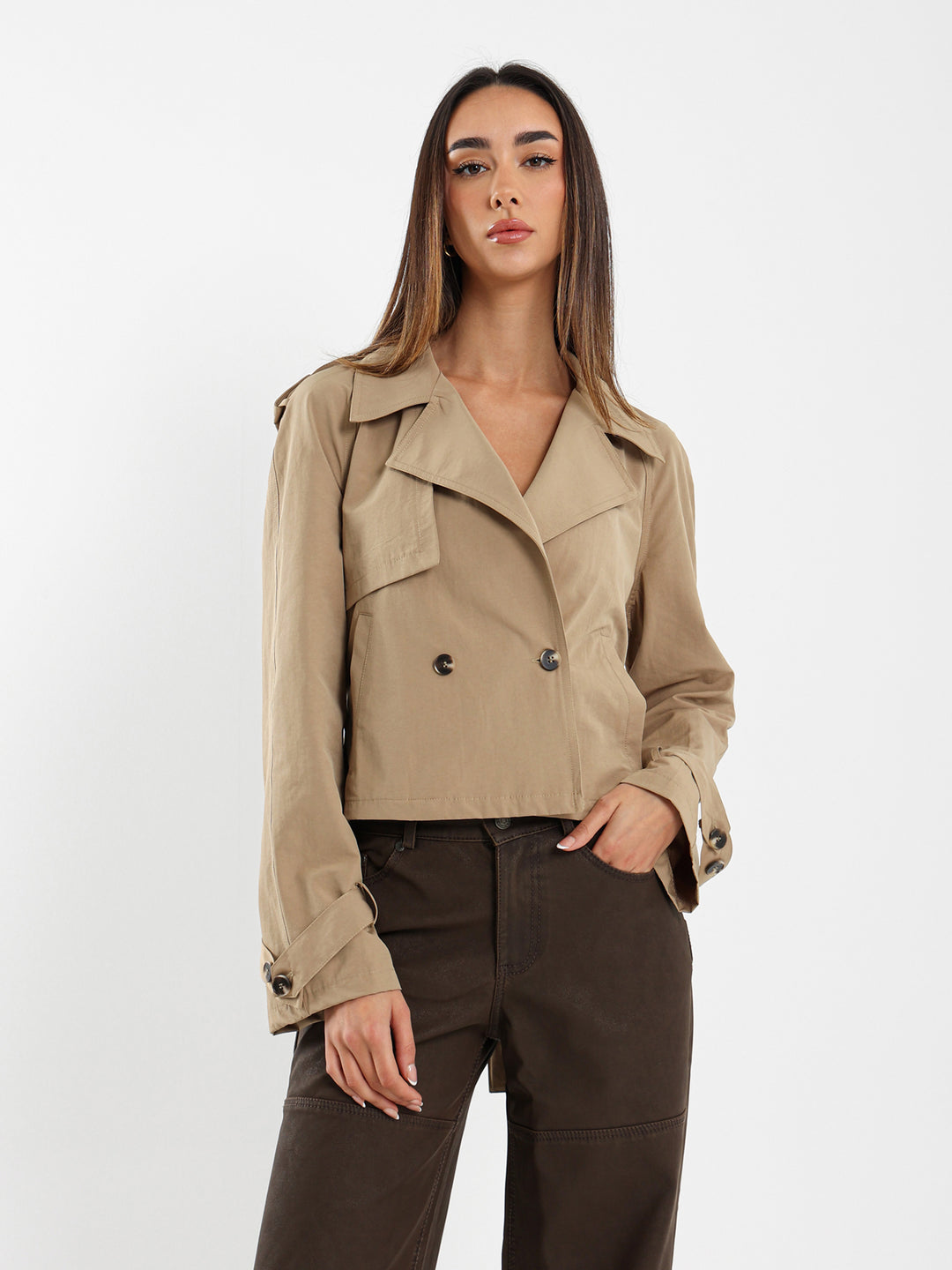 Belted Trench Style Jacket