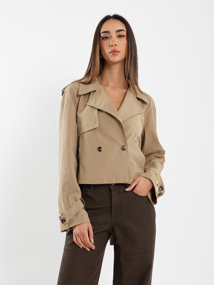 Belted Trench Style Jacket