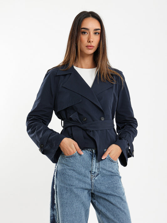 Belted Trench Style Jacket