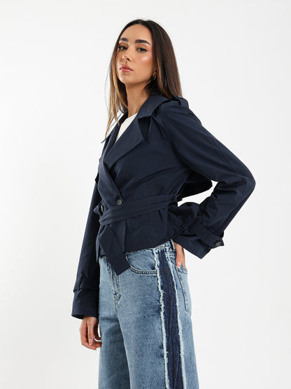 Belted Trench Style Jacket