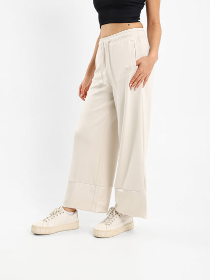 Balloon Leg Sweatpants with Satin Insert