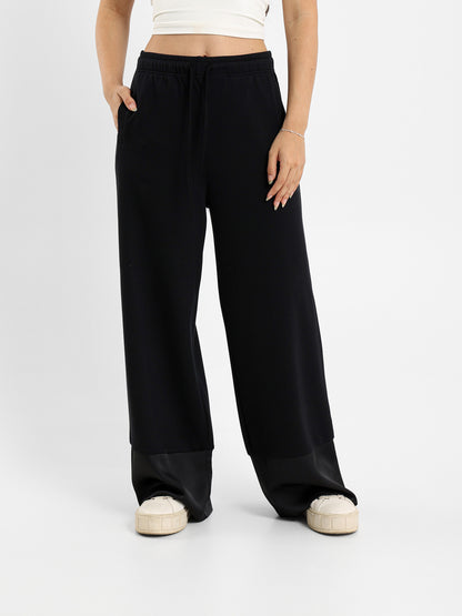 Balloon Leg Sweatpants with Satin Insert