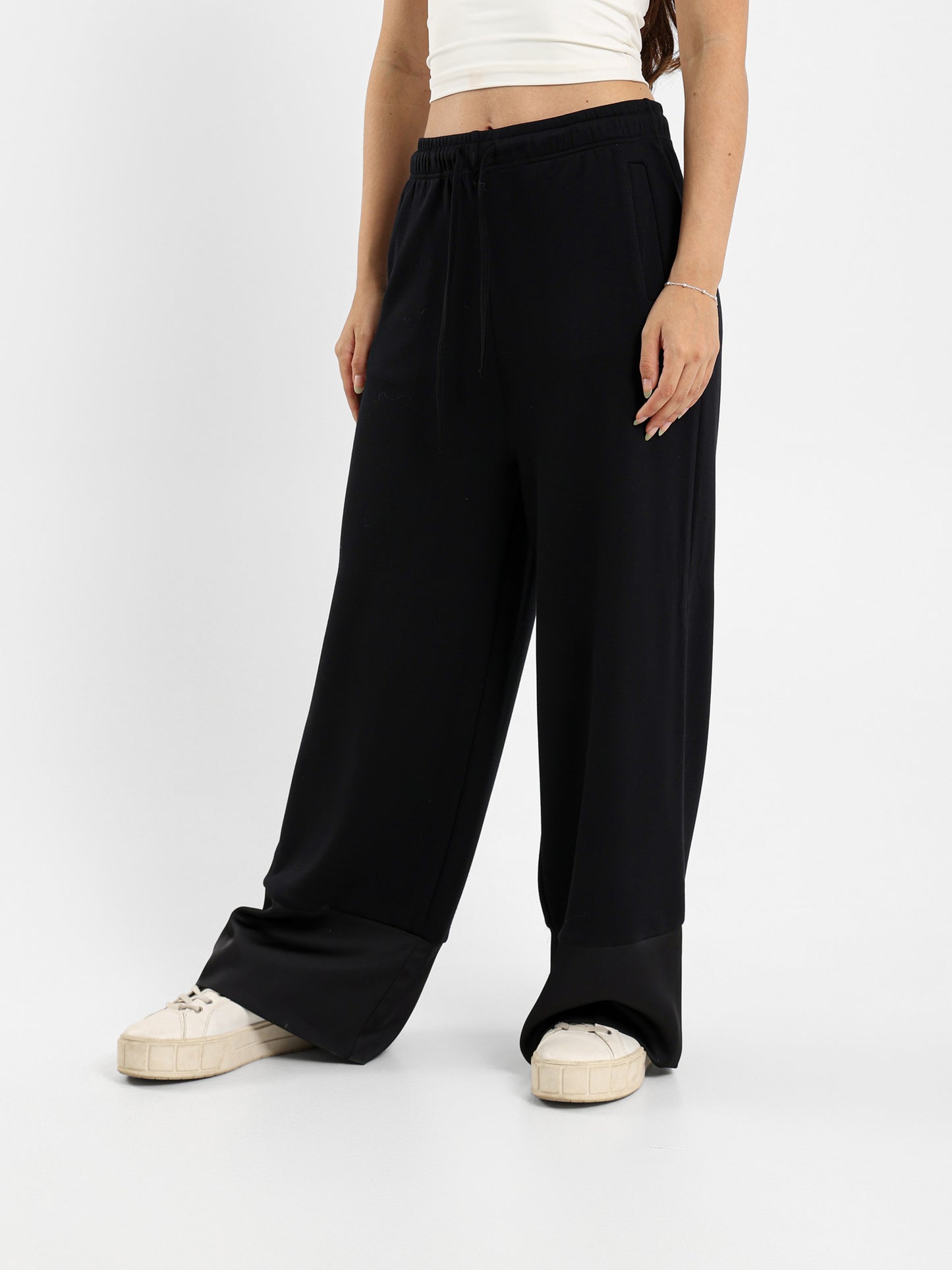 Balloon Leg Sweatpants with Satin Insert