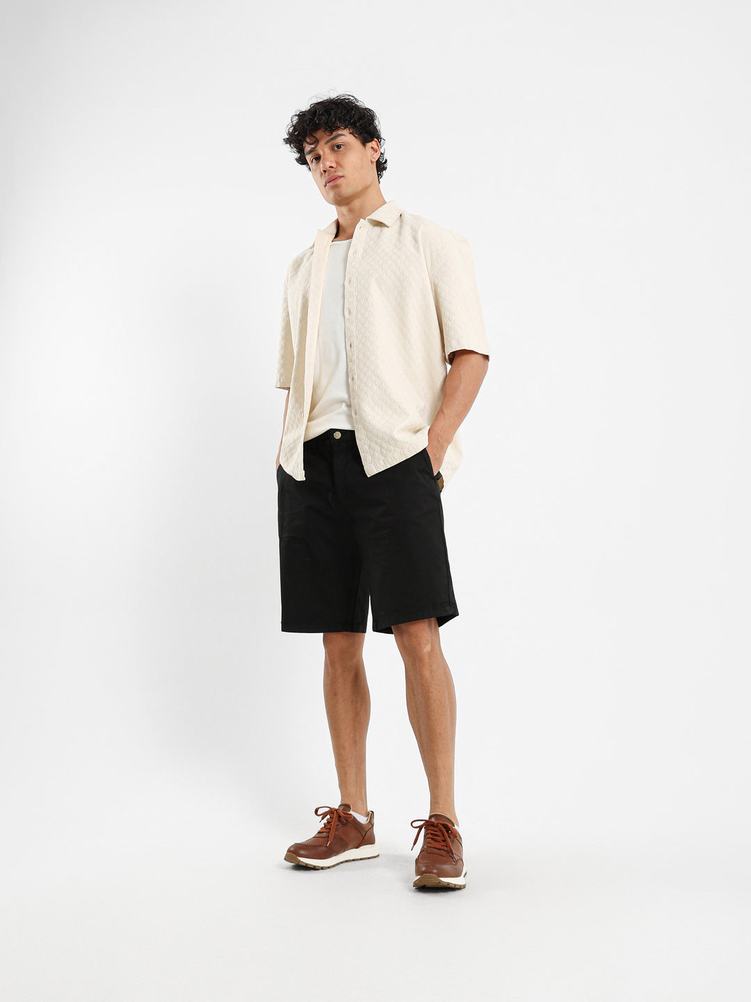 Casual Textured Half Sleeve Shirt