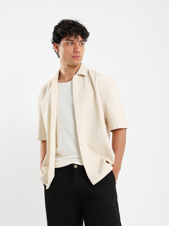 Casual Textured Half Sleeve Shirt