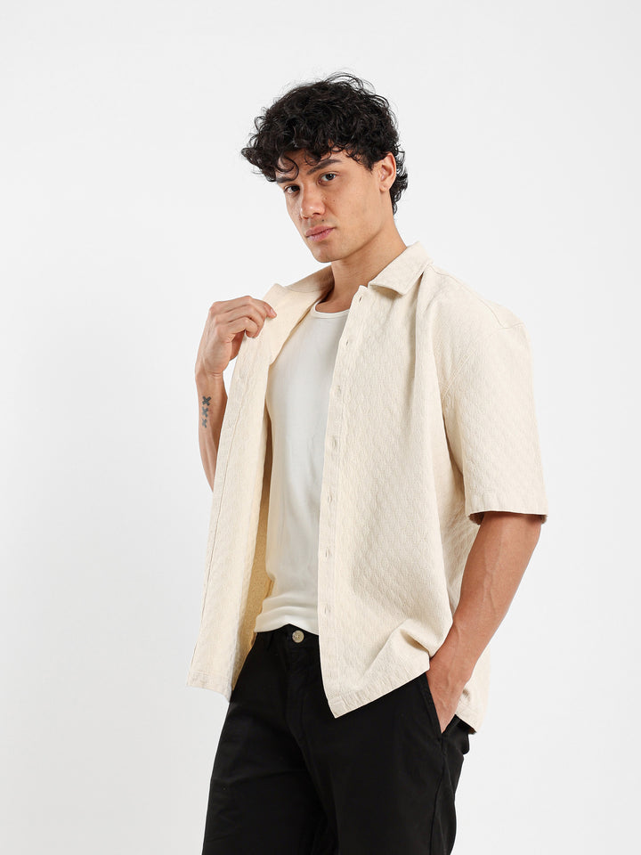 Casual Textured Half Sleeve Shirt