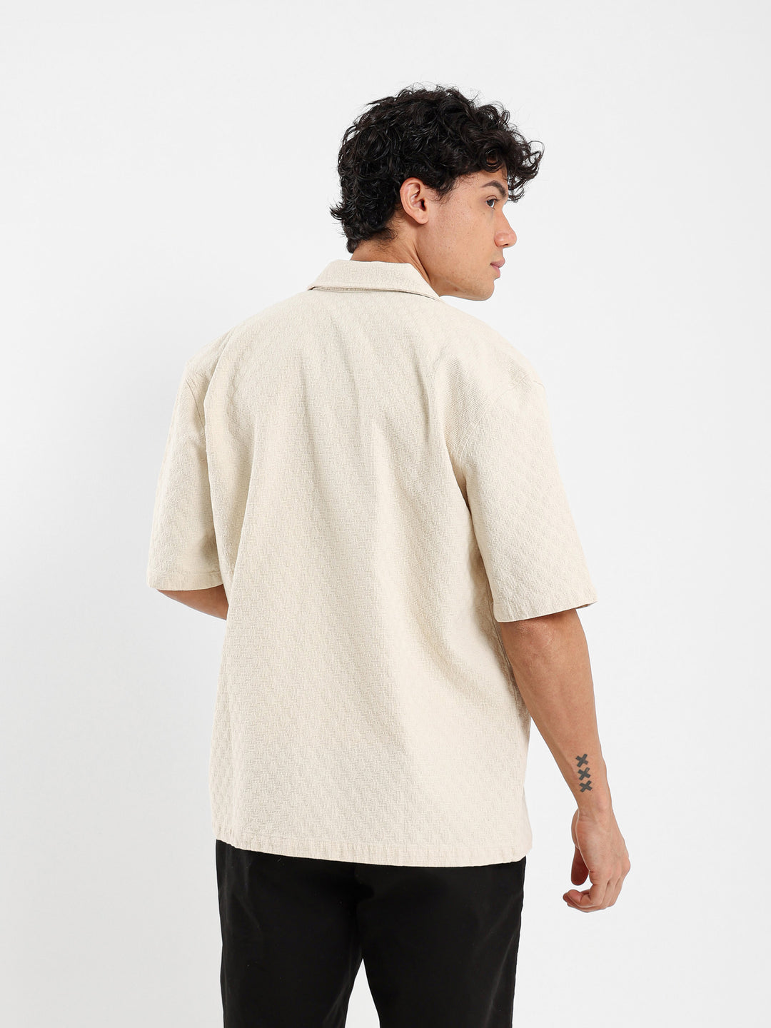 Casual Textured Half Sleeve Shirt