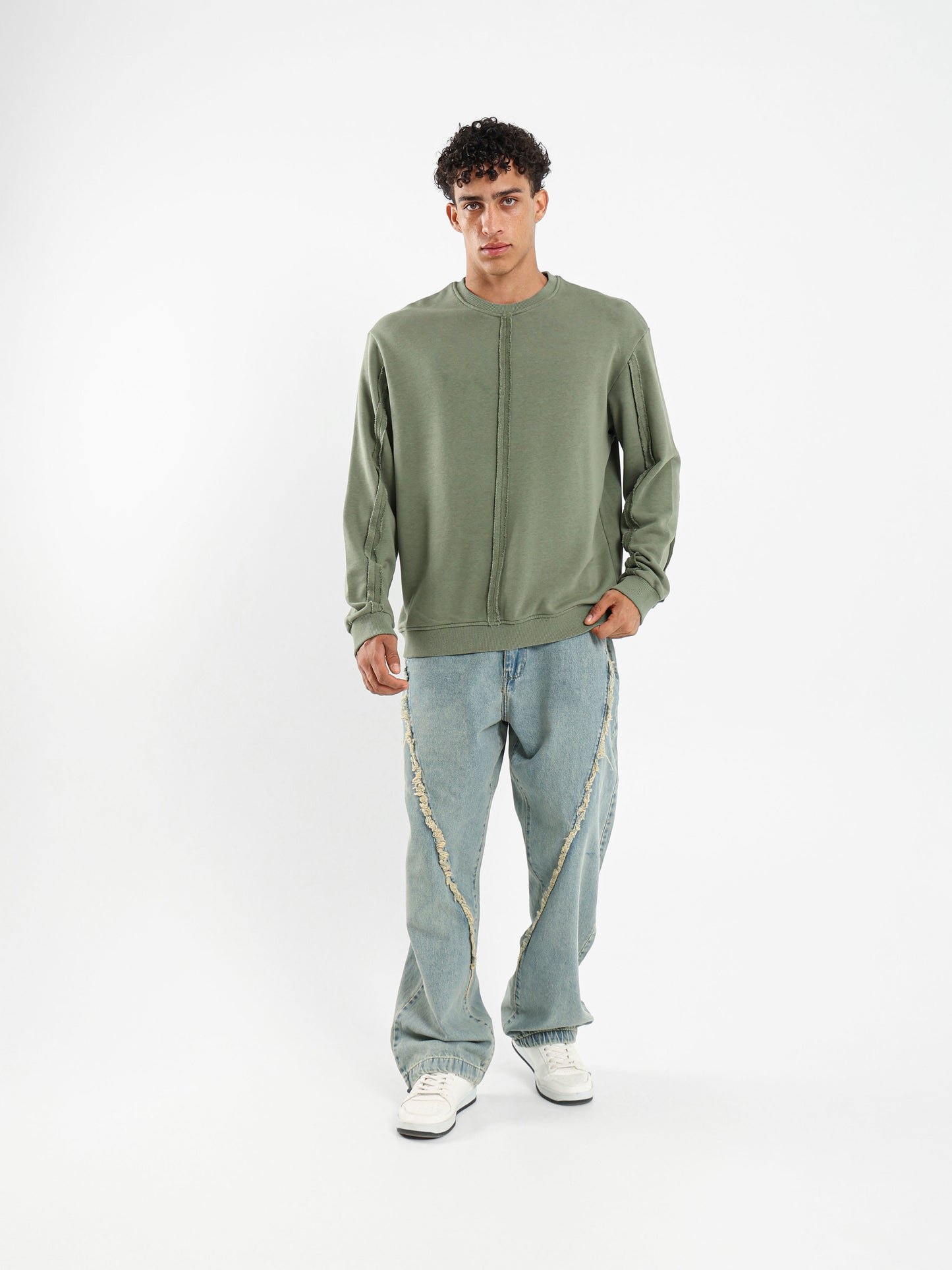 Unfinished Details Oversized Sweatshirt