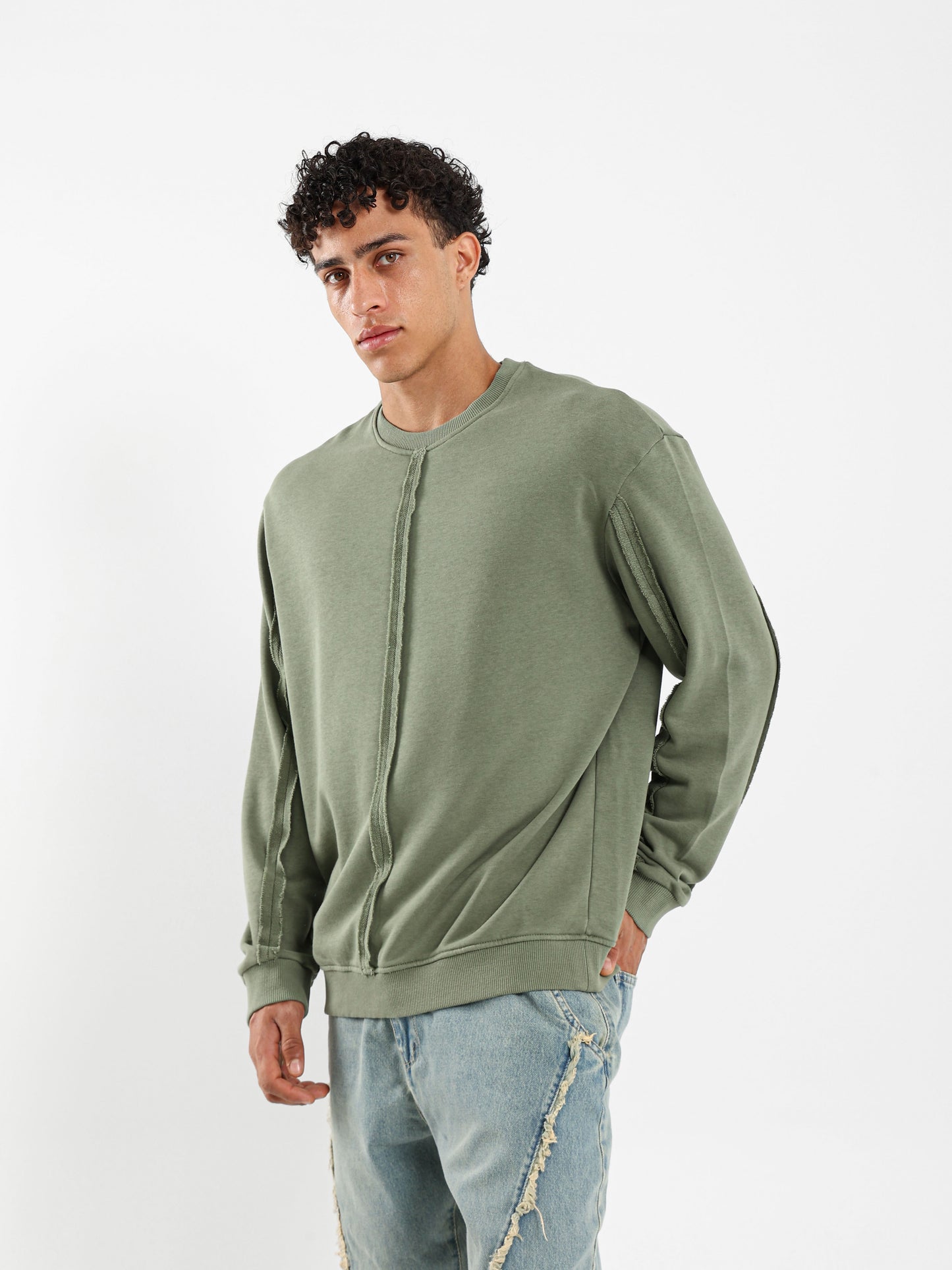 Unfinished Details Oversized Sweatshirt