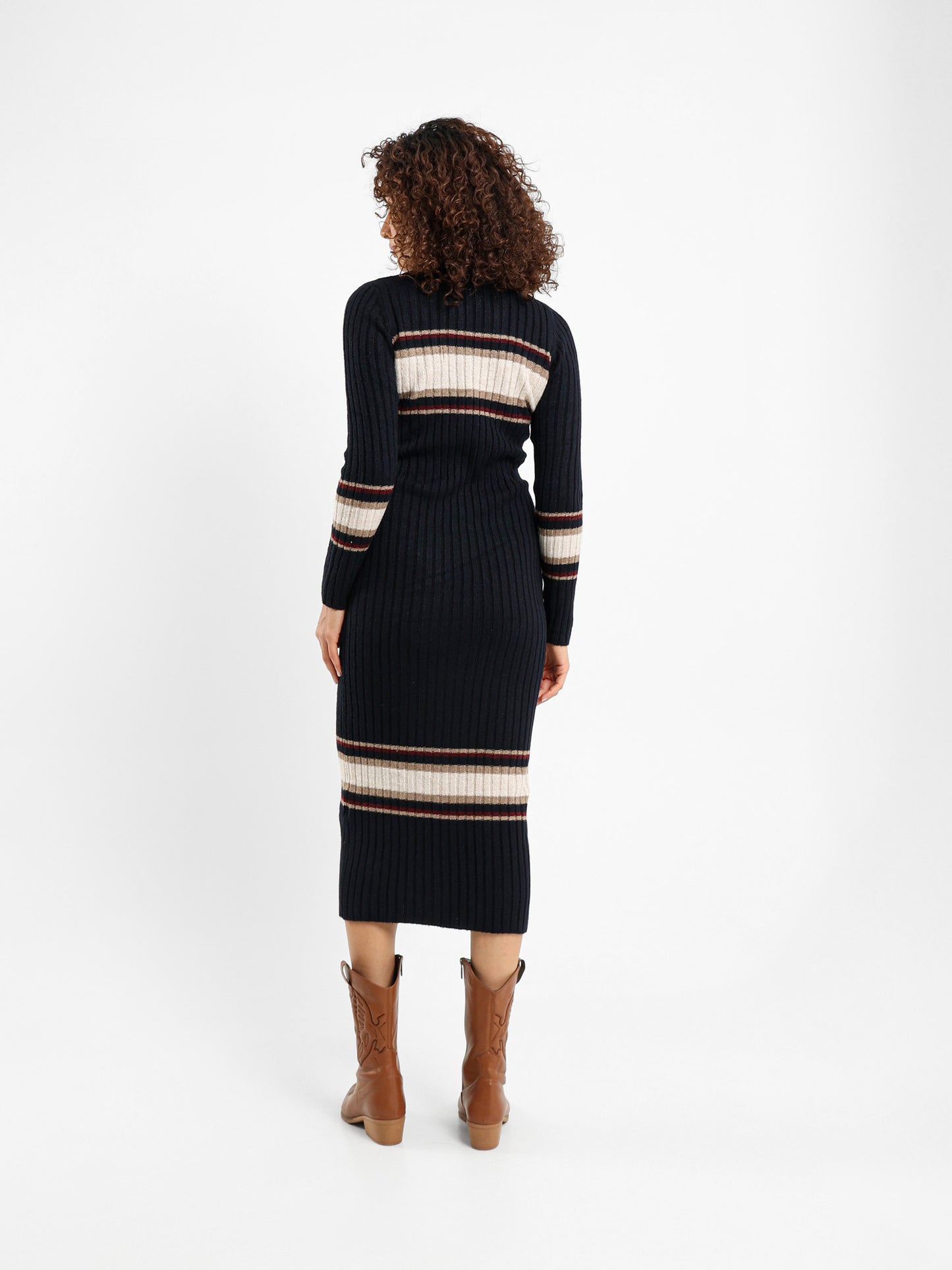 Striped Column Midi Dress