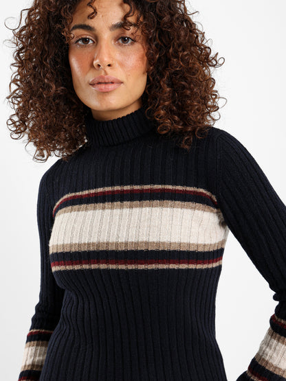 Striped Column Midi Dress