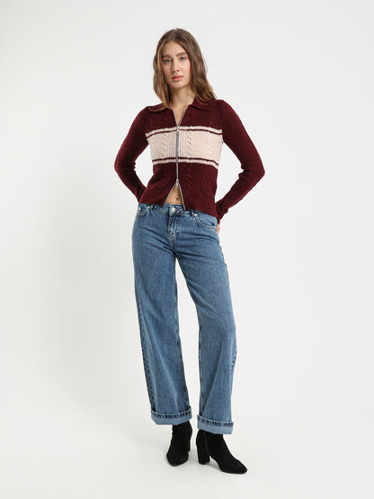 Low-Waist Straight Leg Jeans