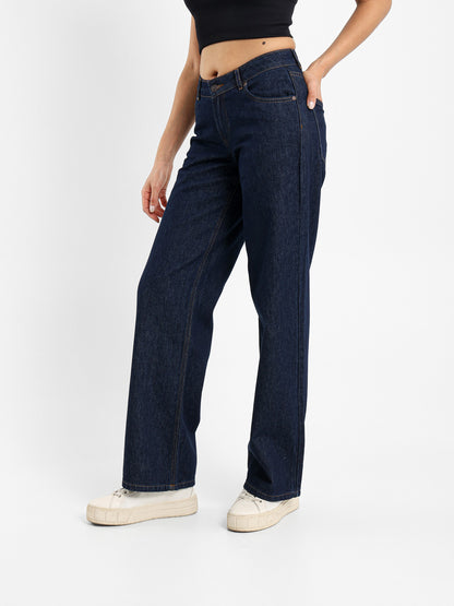 Low-Waist Straight Leg Jeans