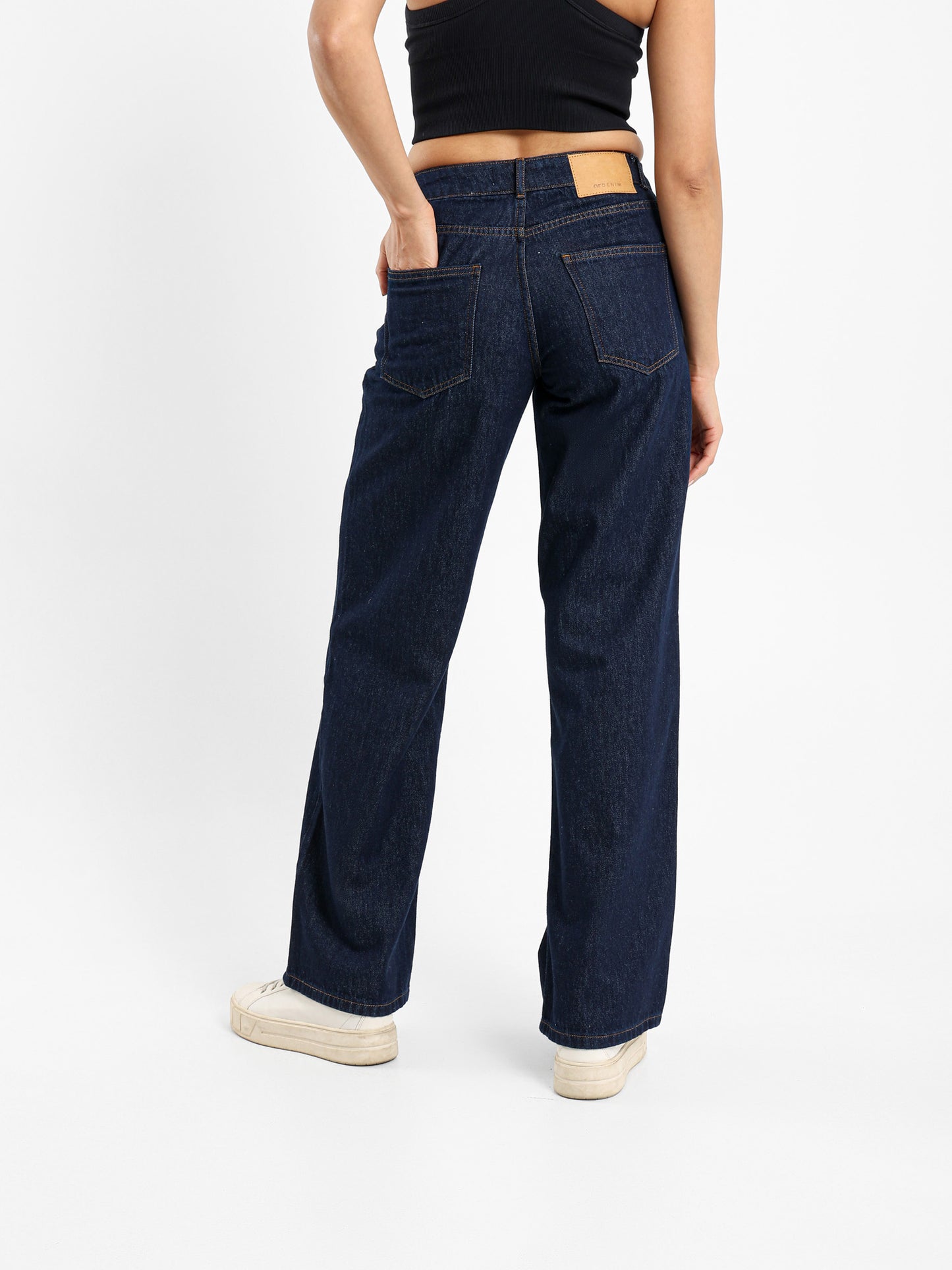 Low-Waist Straight Leg Jeans