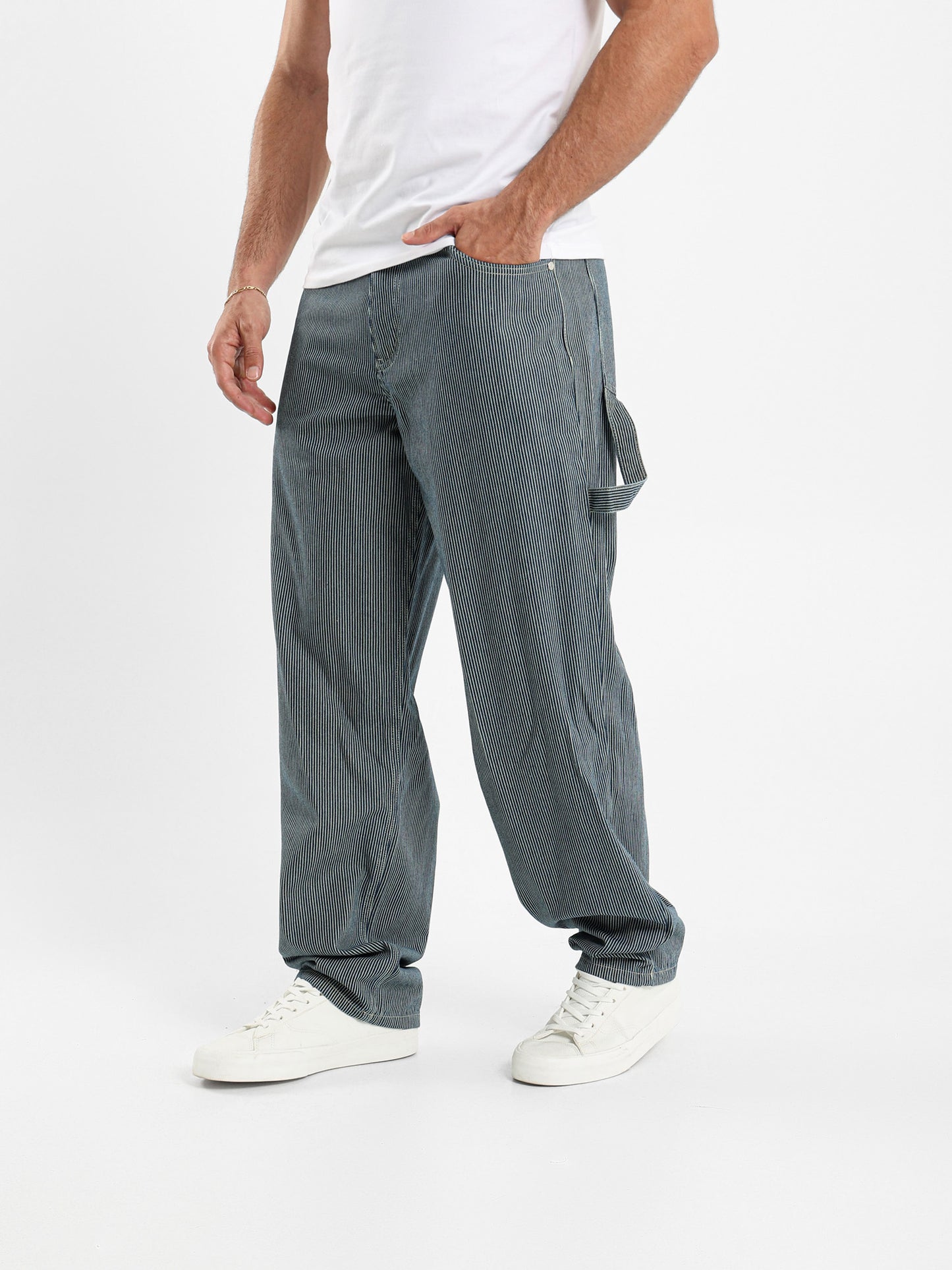 Relaxed Striped Carpenter Jeans